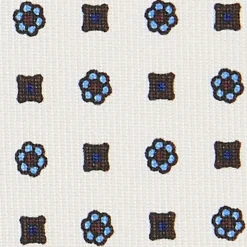 CRAVATTA SARTORIALE CLASSICA IN SETA BIANCA Microfantasia fiore