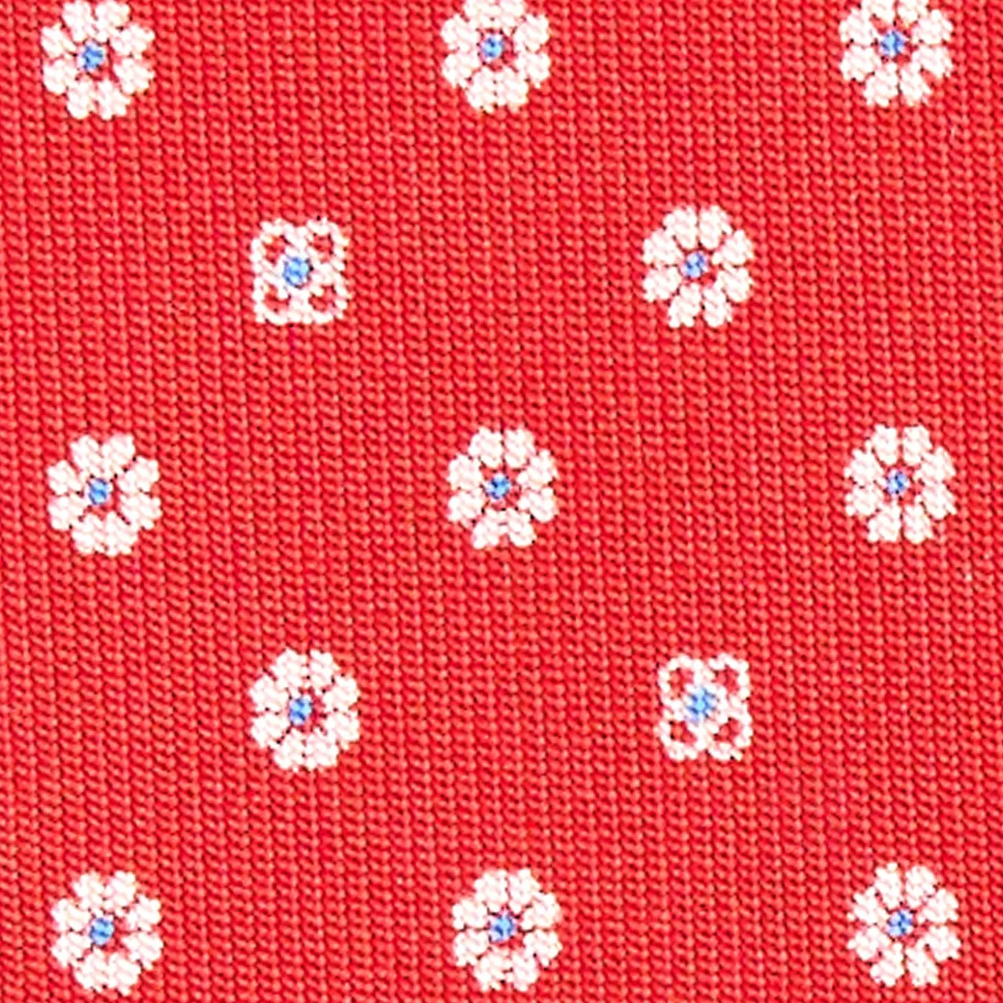 CRAVATTA SARTORIALE CLASSICA IN SETA ROSSA Microfantasia fiore