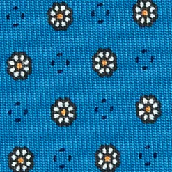 CRAVATTA SARTORIALE CLASSICA IN SETA BLU MEDIO Microfantasia fiore