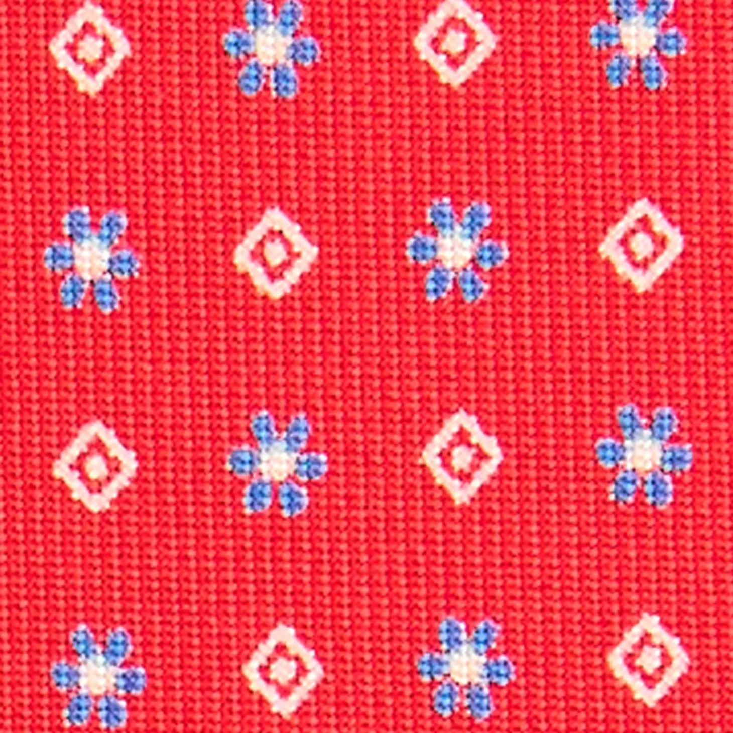 CRAVATTA SARTORIALE CLASSICA IN SETA ROSSA Microfantasia fiore