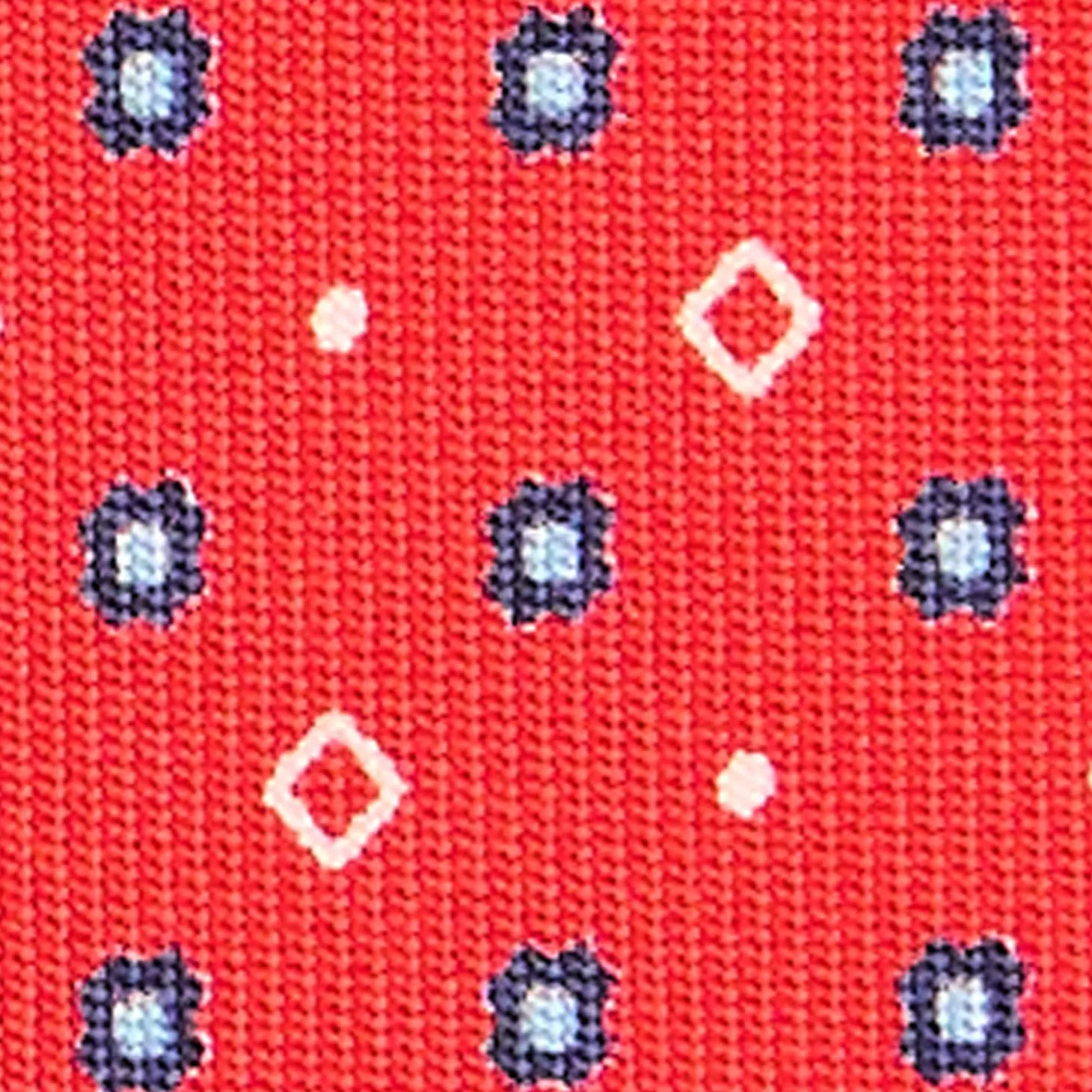 CRAVATTA SARTORIALE CLASSICA IN SETA ROSSA Microfantasia fiore