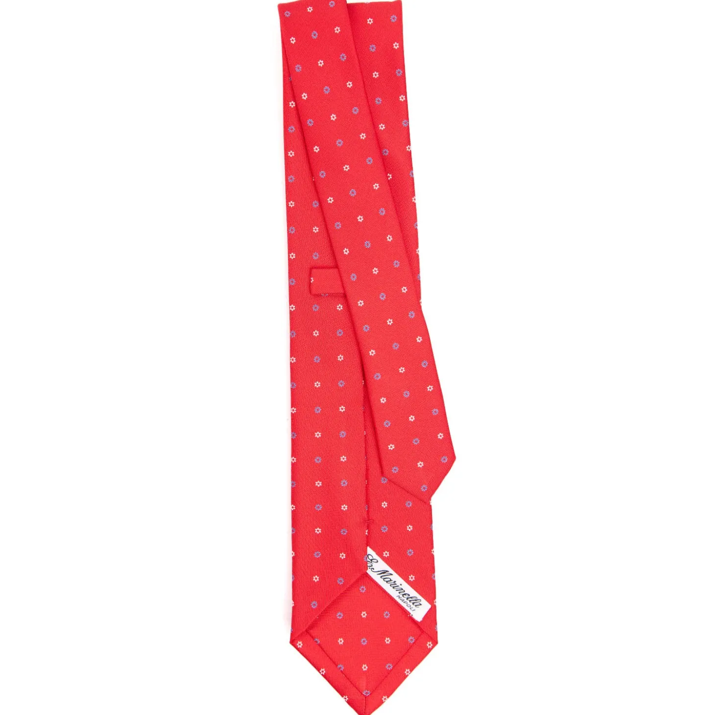 CRAVATTA SARTORIALE CLASSICA IN SETA ROSSA Microfantasia fiore