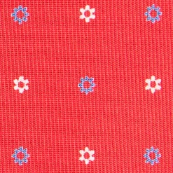 CRAVATTA SARTORIALE CLASSICA IN SETA ROSSA Microfantasia fiore