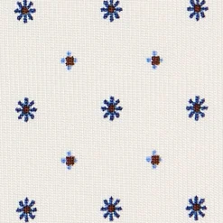 CRAVATTA SARTORIALE CLASSICA IN SETA BIANCA Microfantasia fiore