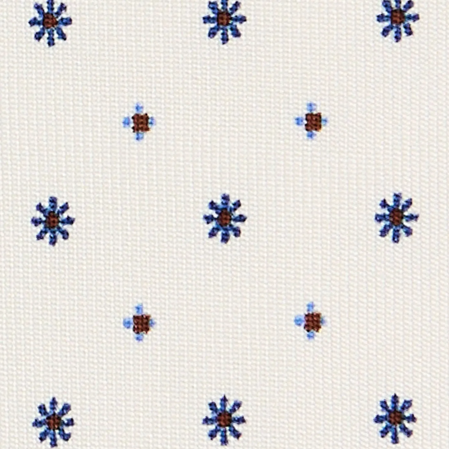 CRAVATTA SARTORIALE CLASSICA IN SETA BIANCA Microfantasia fiore
