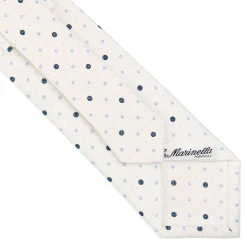 CRAVATTA SARTORIALE CLASSICA IN SETA BIANCA Microfantasia fiore