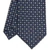 CRAVATTA SARTORIALE CLASSICA IN SETA BLU SCURO Microfantasia fiore
