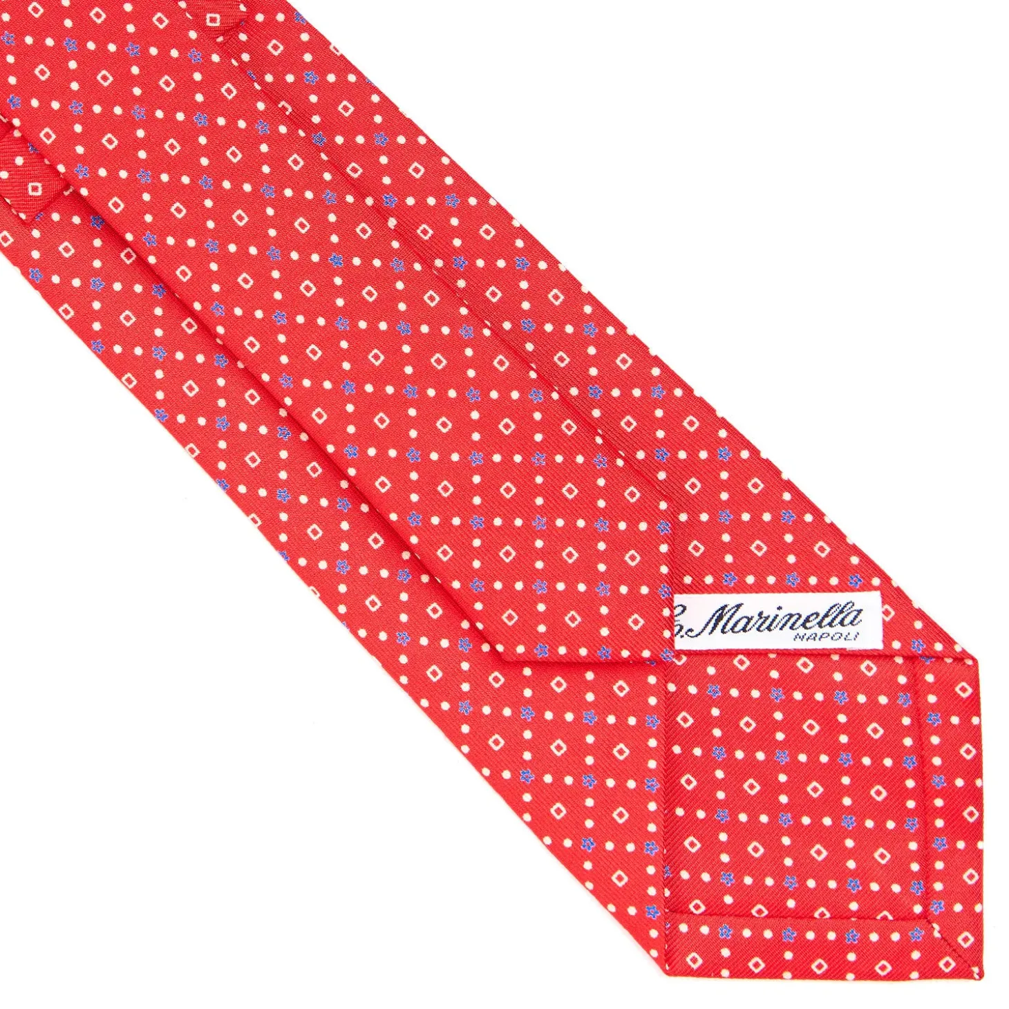 CRAVATTA SARTORIALE CLASSICA IN SETA ROSSA Microfantasia fiore