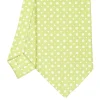 CRAVATTA SARTORIALE CLASSICA IN SETA VERDE CHIARO Microfantasia fiore