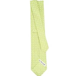 CRAVATTA SARTORIALE CLASSICA IN SETA VERDE CHIARO Microfantasia fiore