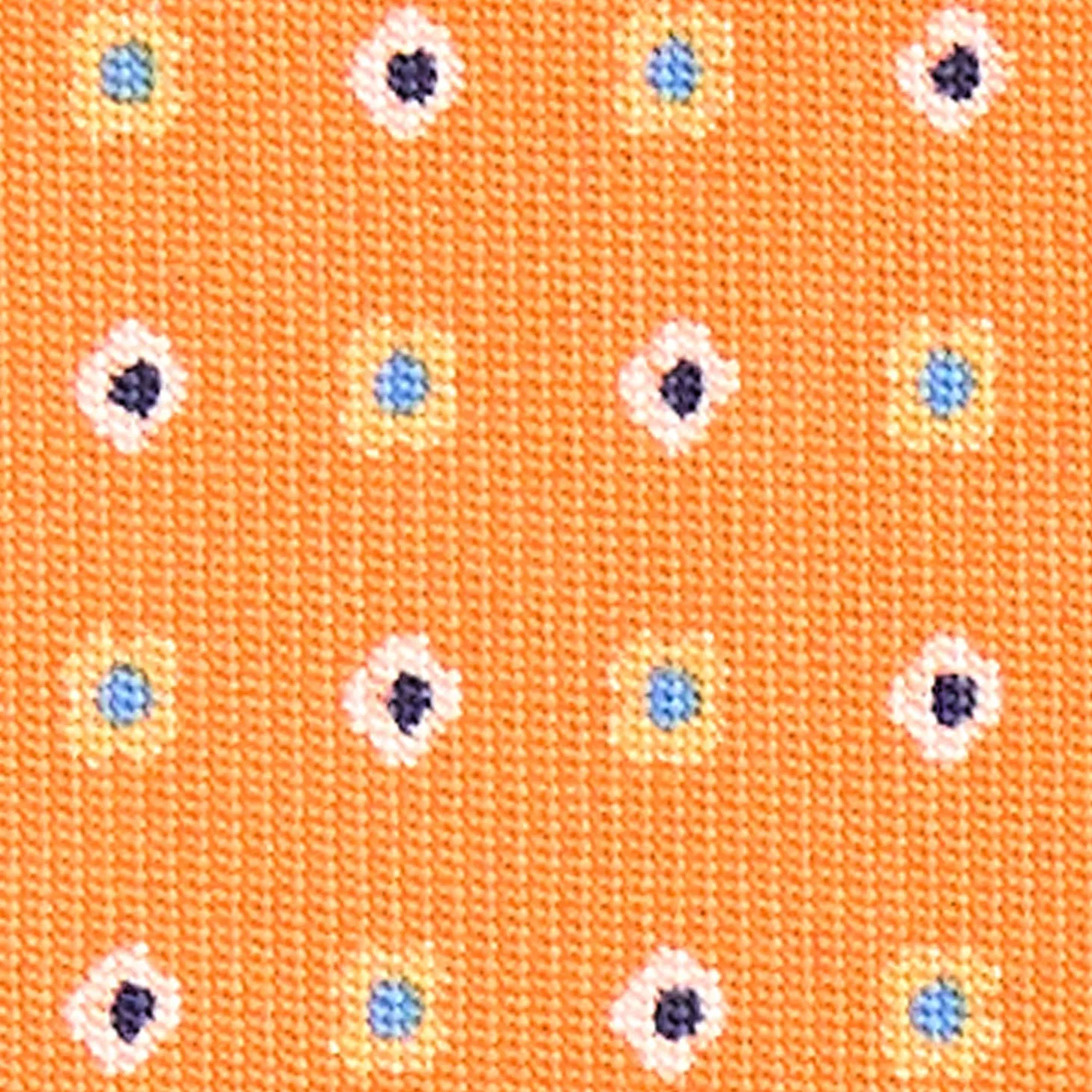 CRAVATTA SARTORIALE CLASSICA IN SETA ARANCIONE Microfantasia fiore