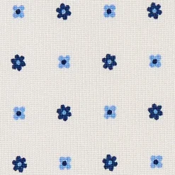 CRAVATTA SARTORIALE CLASSICA IN SETA BIANCA Microfantasia fiore