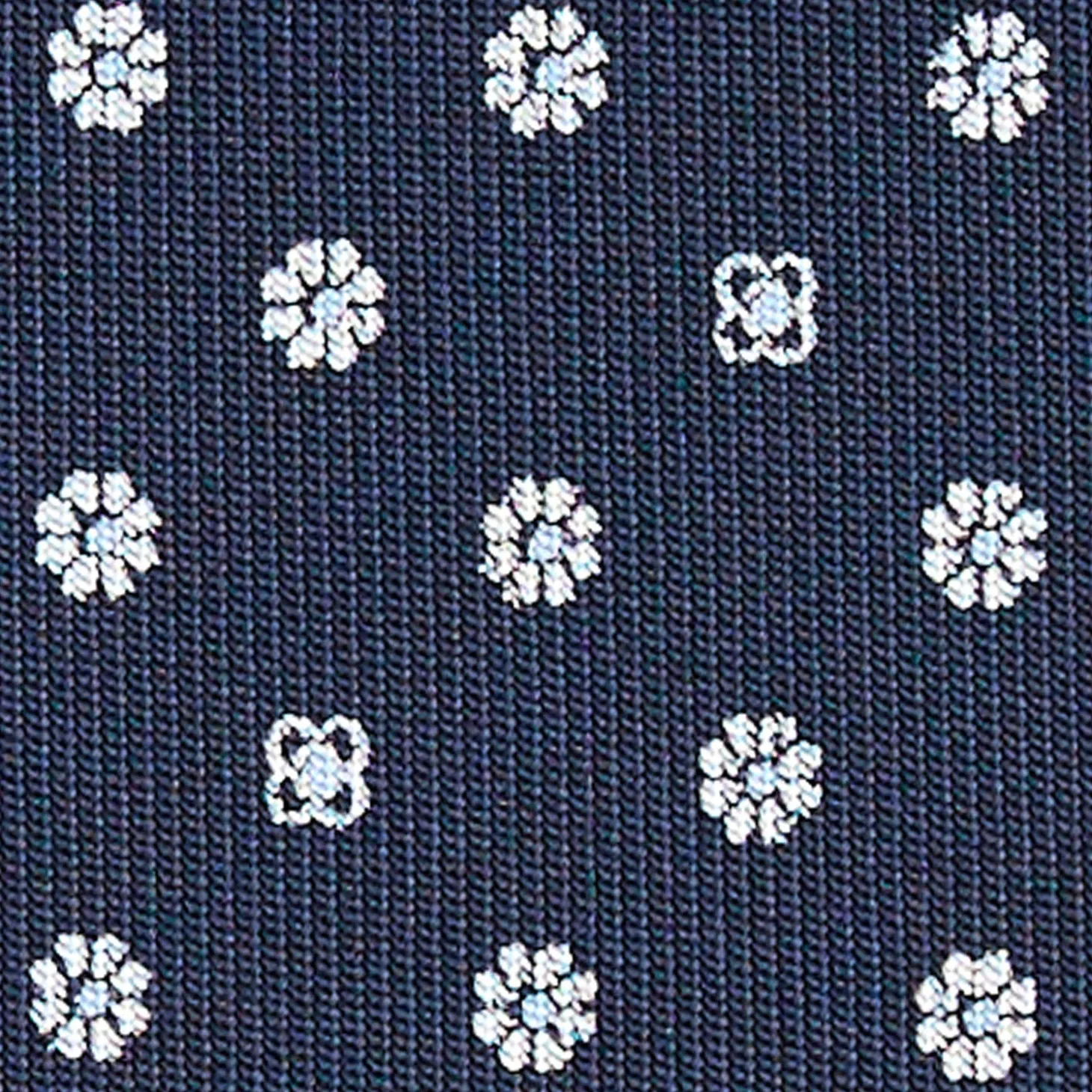 CRAVATTA SARTORIALE CLASSICA IN SETA BLU SCURO Microfantasia fiore