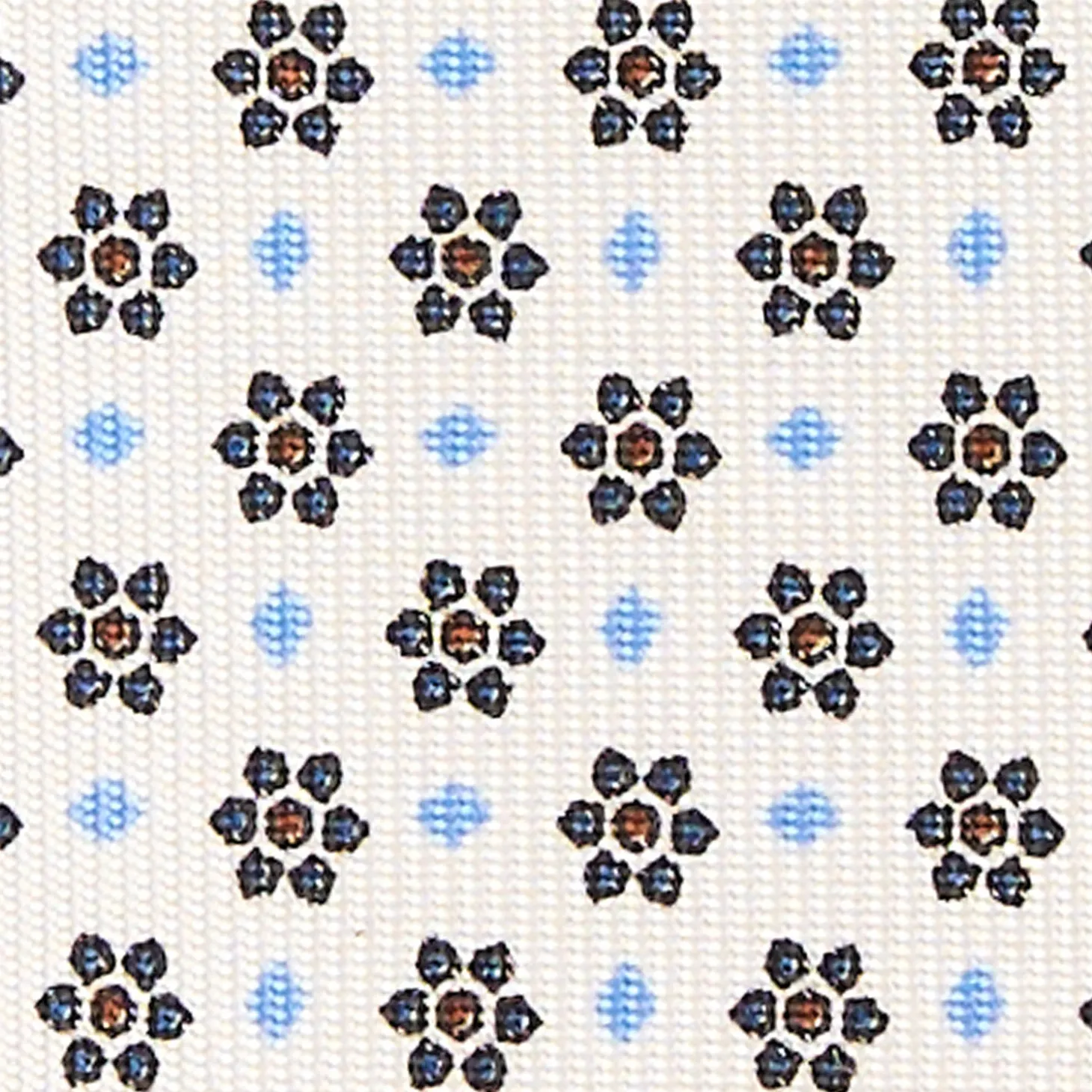 CRAVATTA SARTORIALE CLASSICA IN SETA BIANCA Microfantasia fiore