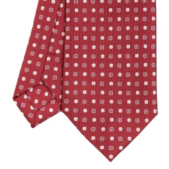 CRAVATTA SARTORIALE CLASSICA IN SETA BORDEAUX Microfantasia fiore