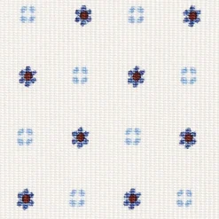 CRAVATTA SARTORIALE CLASSICA IN SETA BIANCA Microfantasia fiore