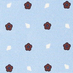 CRAVATTA SARTORIALE CLASSICA IN SETA AZZURRA Microfantasia fiore