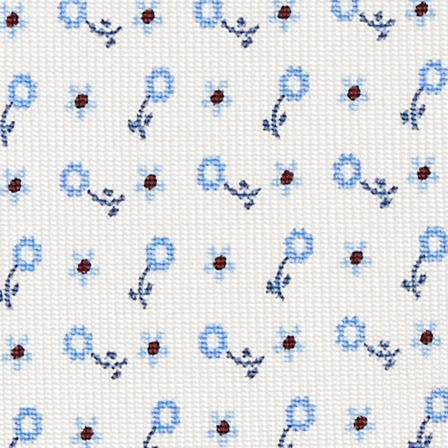 CRAVATTA SARTORIALE CLASSICA IN SETA BIANCA Microfantasia fiore