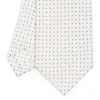 CRAVATTA SARTORIALE CLASSICA IN SETA BIANCA Microfantasia fiore