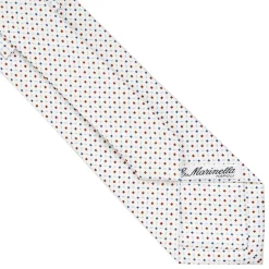 CRAVATTA SARTORIALE CLASSICA IN SETA BIANCA Microfantasia fiore