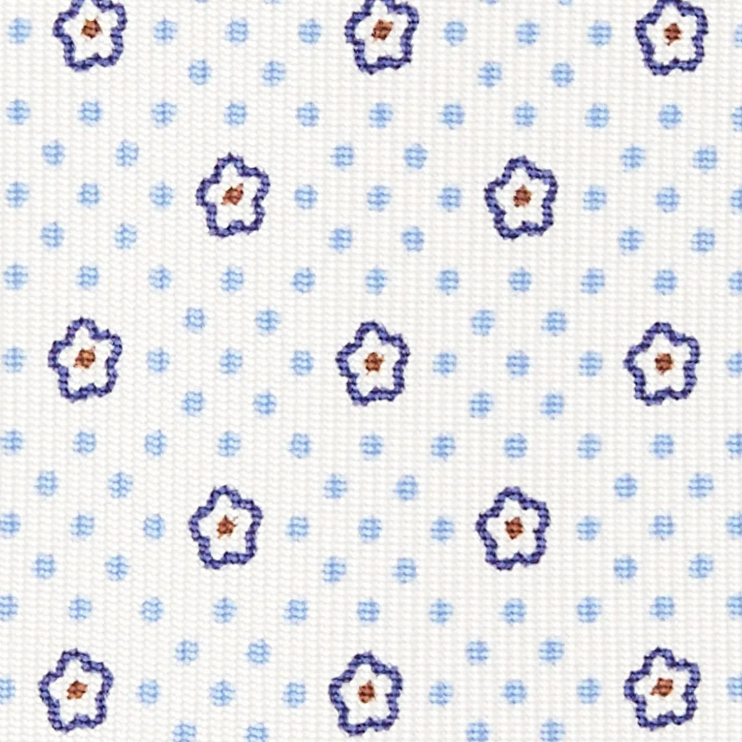 CRAVATTA SARTORIALE CLASSICA IN SETA BIANCA Microfantasia fiore