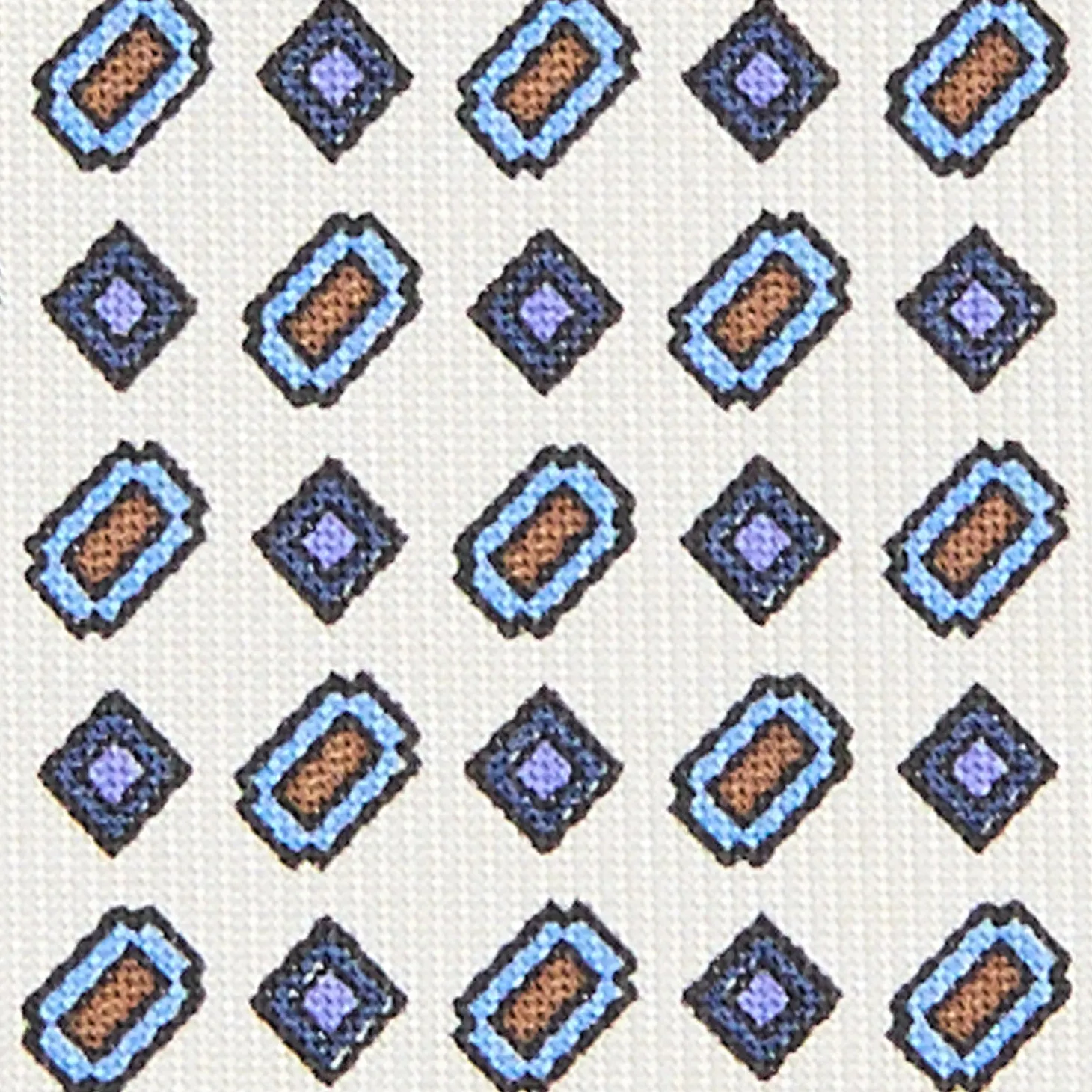CRAVATTA SARTORIALE CLASSICA IN SETA BIANCA Microfantasia fiore
