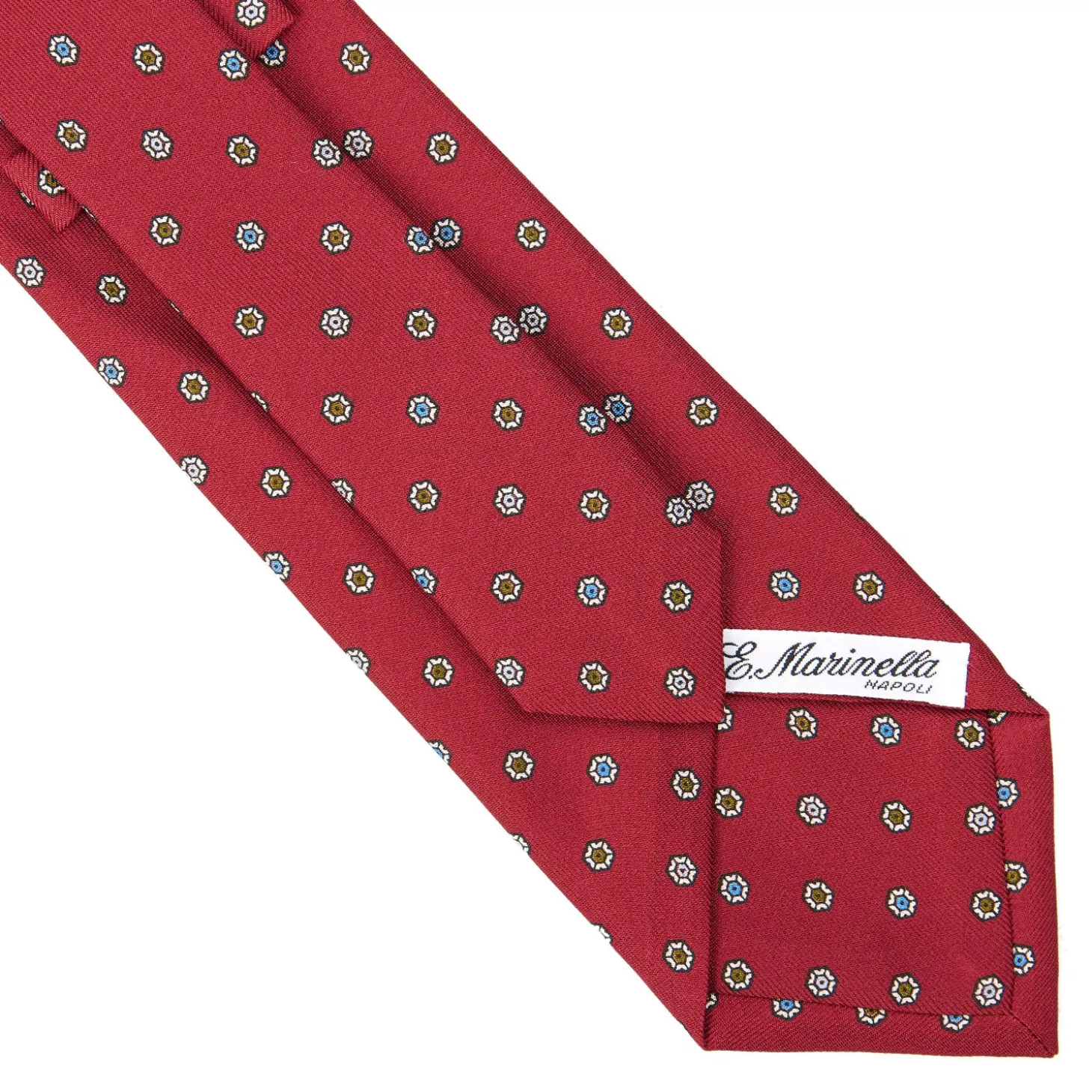 CRAVATTA SARTORIALE CLASSICA IN SETA BORDEAUX Microfantasia fiore