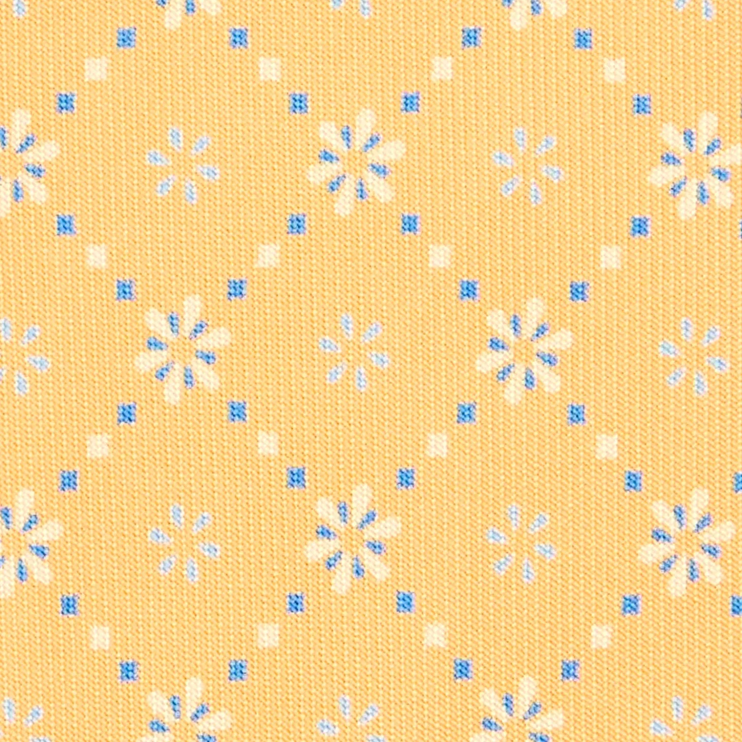 CRAVATTA SARTORIALE CLASSICA IN SETA GIALLA Microfantasia fiore