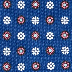 CRAVATTA SARTORIALE CLASSICA IN SETA BLU Microfantasia fiore
