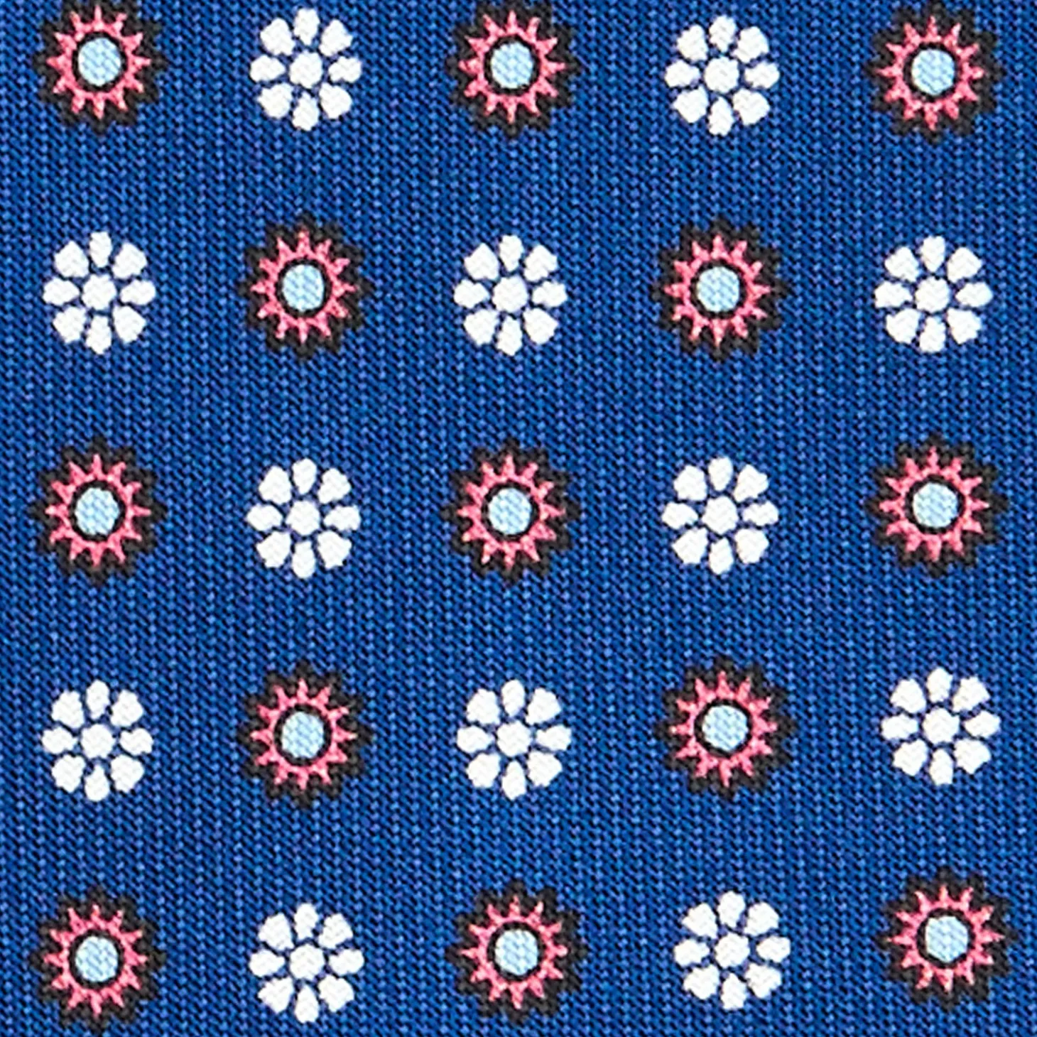 CRAVATTA SARTORIALE CLASSICA IN SETA BLU Microfantasia fiore