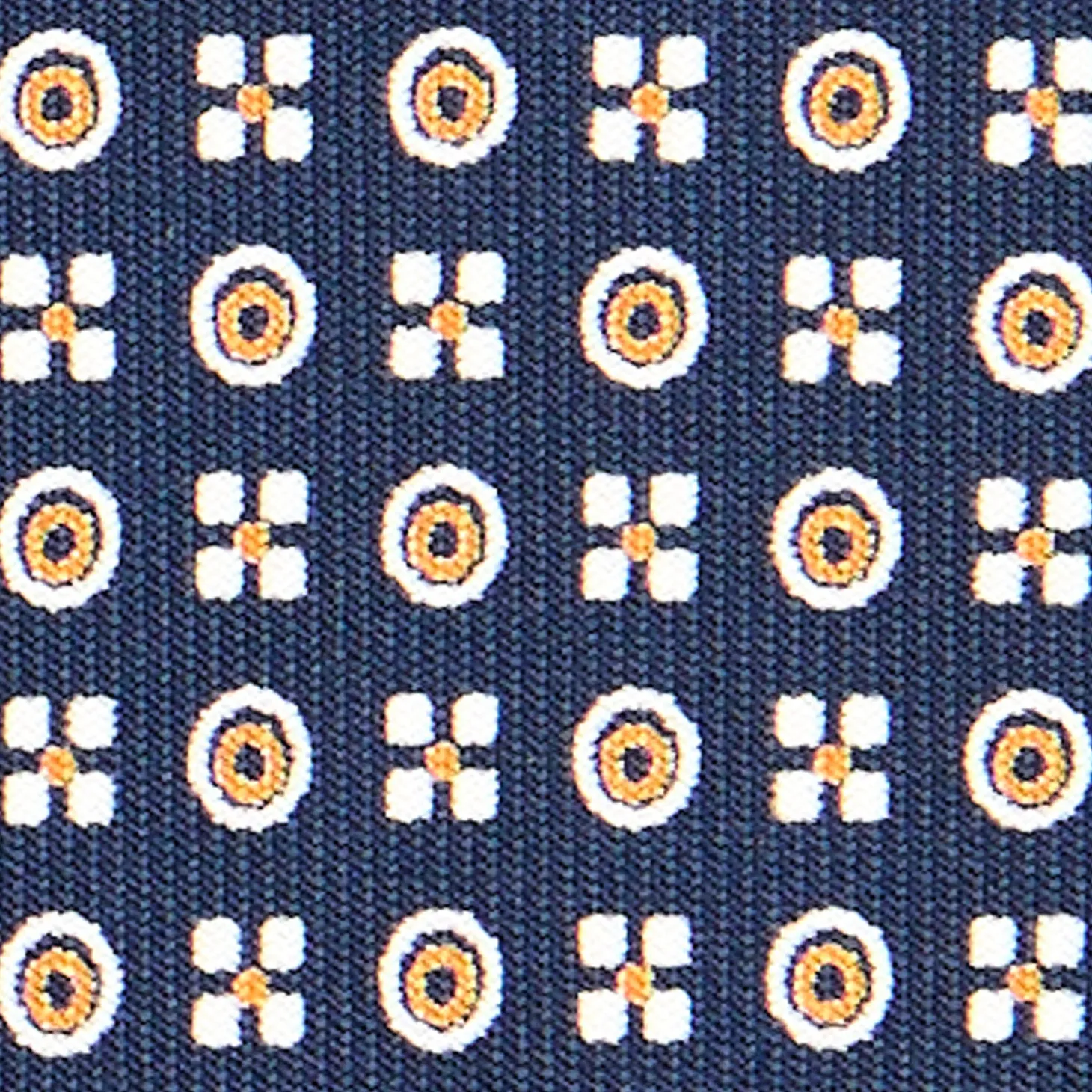 CRAVATTA SARTORIALE CLASSICA IN SETA BLU SCURO Microfantasia fiore
