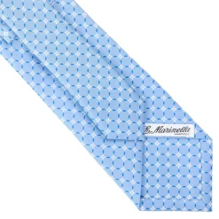 CRAVATTA SARTORIALE CLASSICA IN SETA AZZURRA Microfantasia fiore