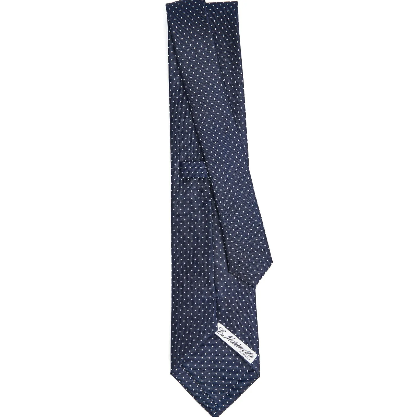 CRAVATTA SARTORIALE CLASSICA IN SETA BLU SCURO Pois