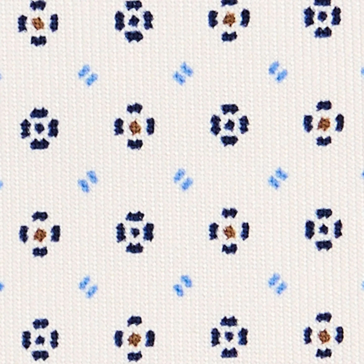 CRAVATTA SARTORIALE CLASSICA IN SETA BIANCA Microfantasia fiore
