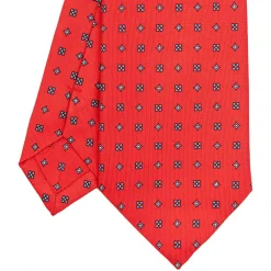 CRAVATTA SARTORIALE CLASSICA IN SETA ROSSA Microfantasia fiore