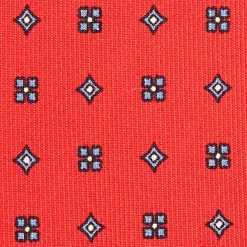 CRAVATTA SARTORIALE CLASSICA IN SETA ROSSA Microfantasia fiore