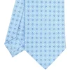 CRAVATTA SARTORIALE CLASSICA IN SETA AZZURRA Microfantasia fiore