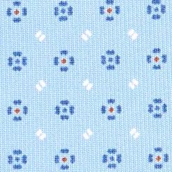 CRAVATTA SARTORIALE CLASSICA IN SETA AZZURRA Microfantasia fiore