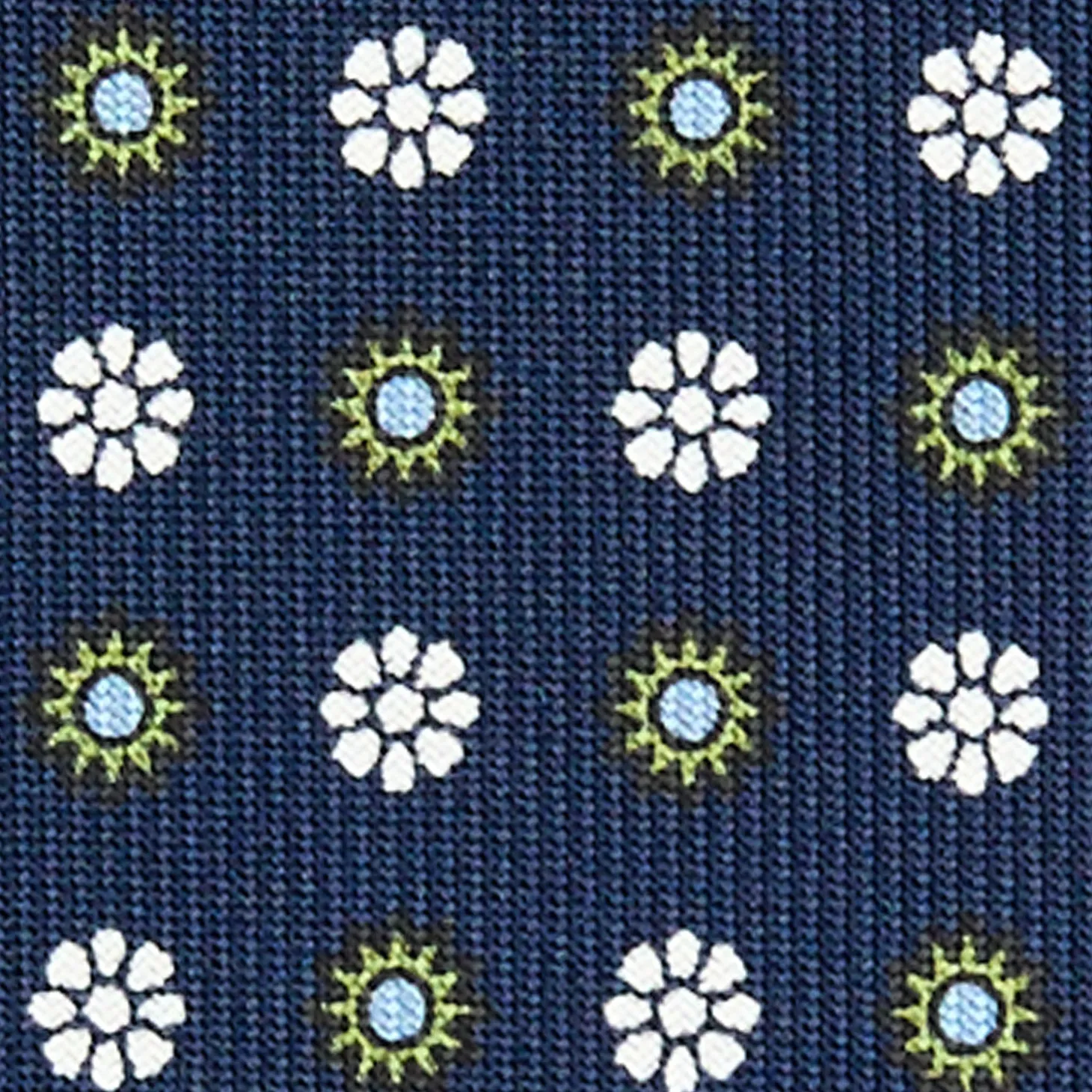 CRAVATTA SARTORIALE CLASSICA IN SETA BLU SCURO Microfantasia fiore