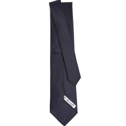CRAVATTA SARTORIALE CLASSICA IN SETA BLU SCURO Pois