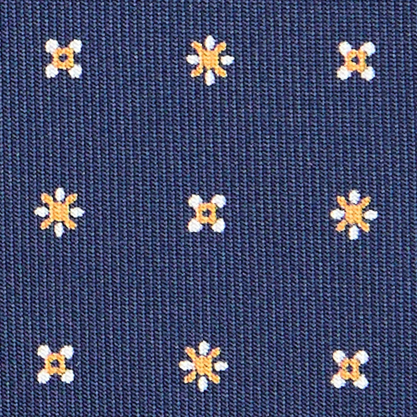 CRAVATTA SARTORIALE CLASSICA IN SETA BLU SCURO Microfantasia fiore