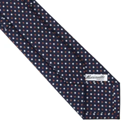 CRAVATTA SARTORIALE CLASSICA IN SETA BLU SCURO Microfantasia fiore
