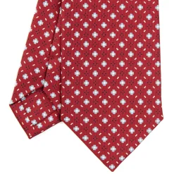 CRAVATTA SARTORIALE CLASSICA IN SETA BORDEAUX Microfantasia fiore