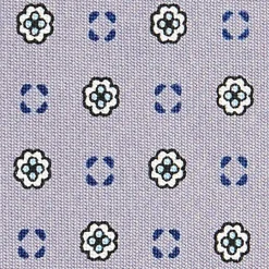 CRAVATTA SARTORIALE CLASSICA IN SETA GRIGIO CHIARO Microfantasia fiore