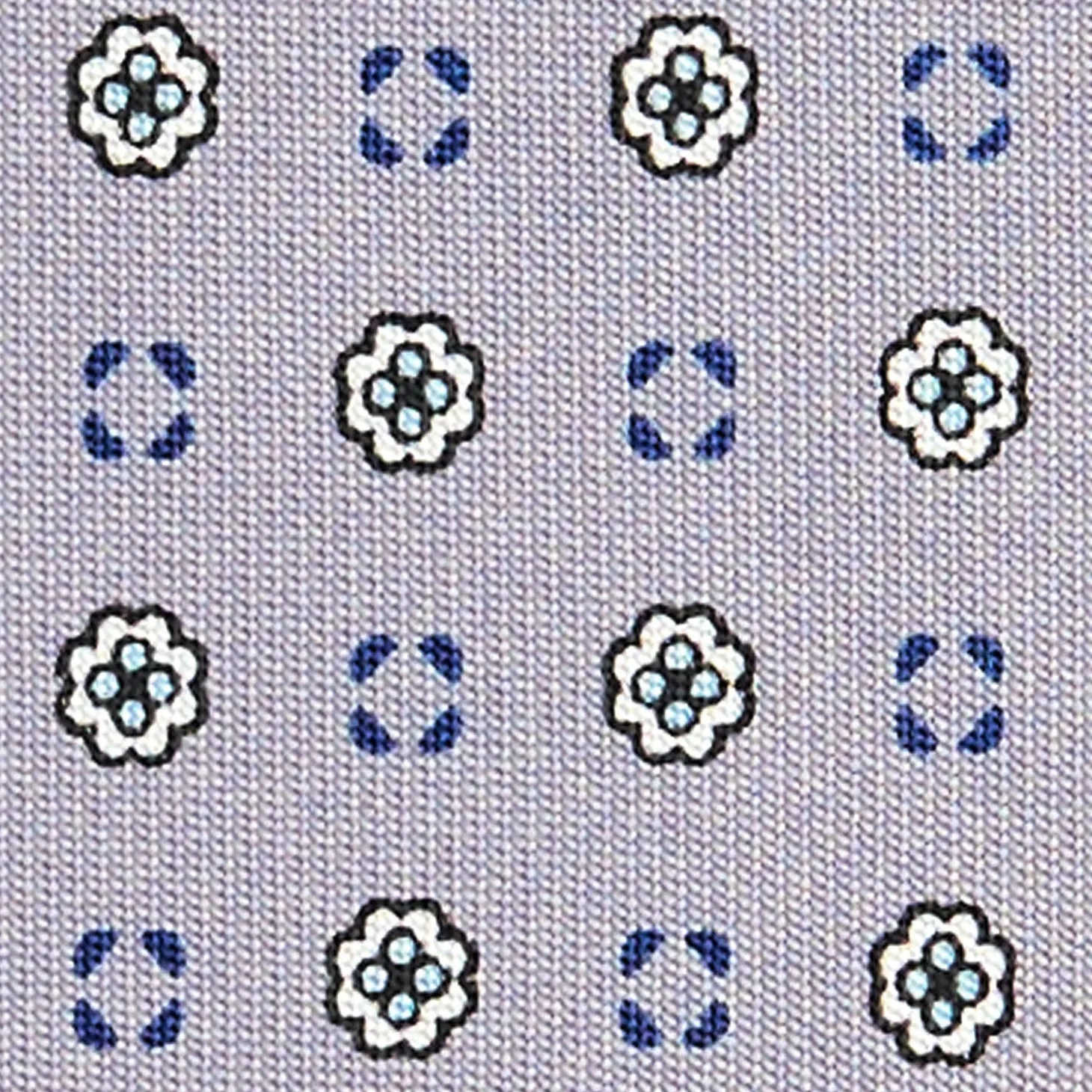 CRAVATTA SARTORIALE CLASSICA IN SETA GRIGIO CHIARO Microfantasia fiore
