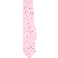 CRAVATTA SARTORIALE CLASSICA IN SETA ROSA Microfantasia fiore