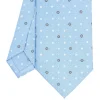 CRAVATTA SARTORIALE CLASSICA IN SETA AZZURRA Microfantasia fiore