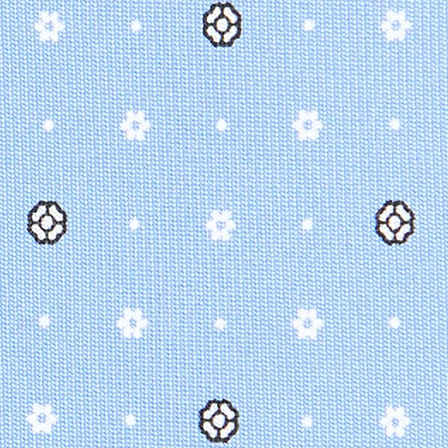 CRAVATTA SARTORIALE CLASSICA IN SETA AZZURRA Microfantasia fiore