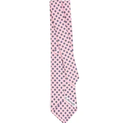 CRAVATTA SARTORIALE CLASSICA IN SETA ROSA Microfantasia fiore