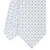CRAVATTA SARTORIALE CLASSICA IN SETA BIANCA Microfantasia fiore